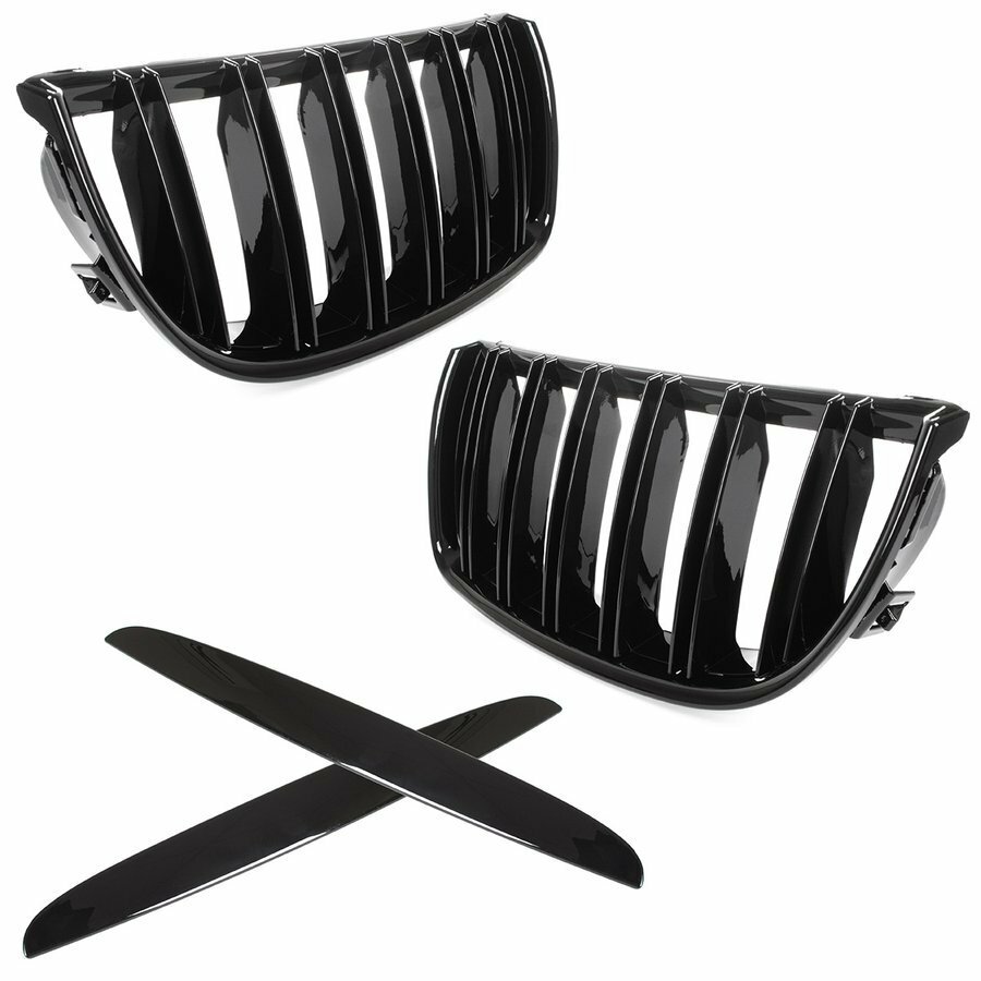 Grille Calandre BMW E90 E91 pour Remplacement Paire de Haricots Avant Noir Brillant