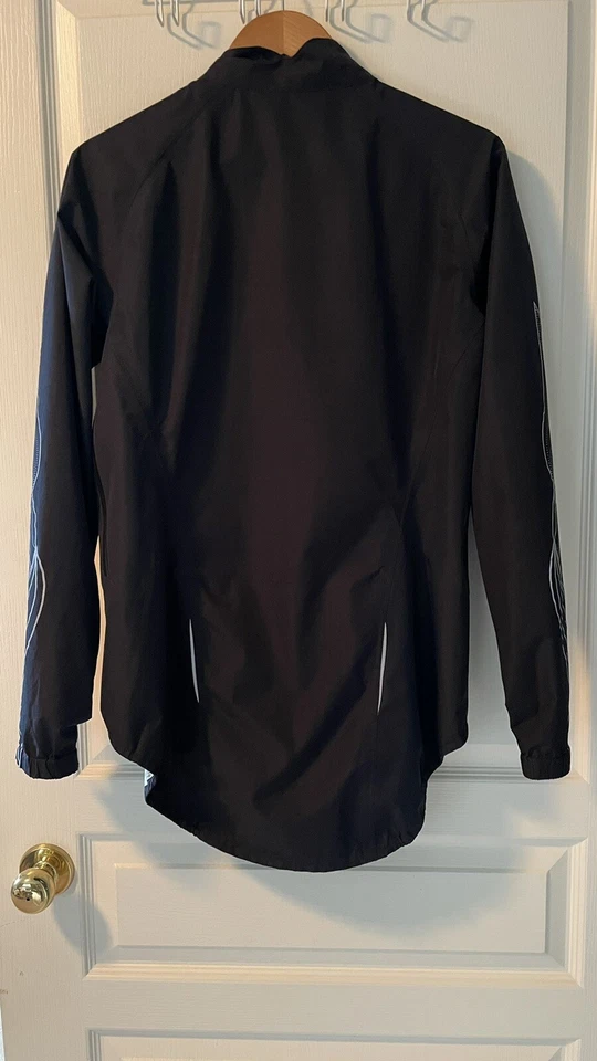 Sugoi Women Cycling Waterproof Black W/White Design Zip Pocket RPM Jacket Sz M - Image 2 of 4