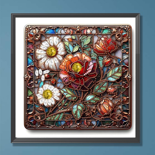 5D DIY Partial Special Shaped Drill Diamond Painting Kit Flower Decor 30x30cm - Afbeelding 36 van 48
