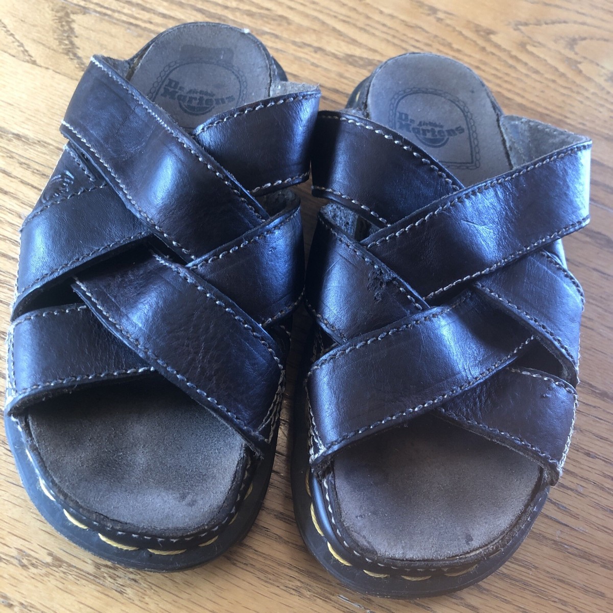 Womens Dr Doc Marten Brown Leather Sandal Size UK US Chunky Platform