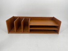 * MID CENTURY TEAK SCHREIBTISCH ORGANIZER 3 FÄCHER ABLAGE NORDISK ANDELS EKSPORT