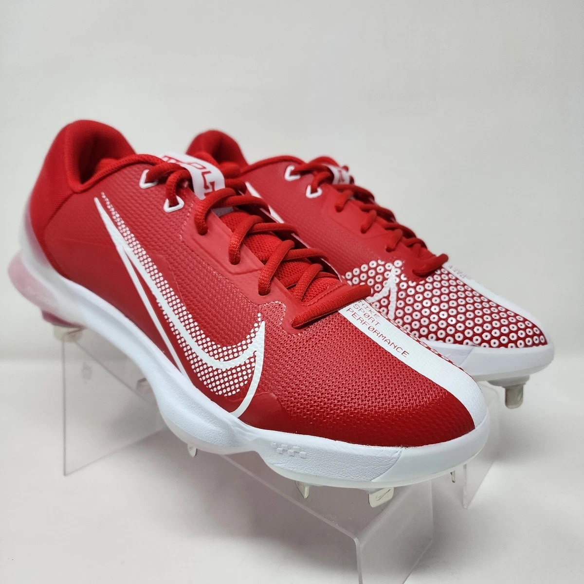 Red nike metal cheap baseball cleats
