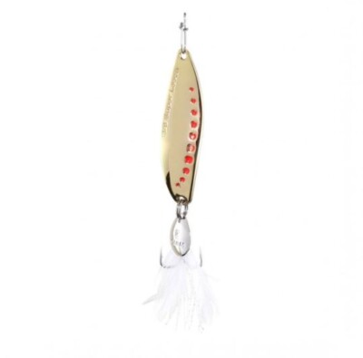 Clam Super Leech Flutter Spoon - Gold - 3/8 oz #6 Treble Hook Ice Lure