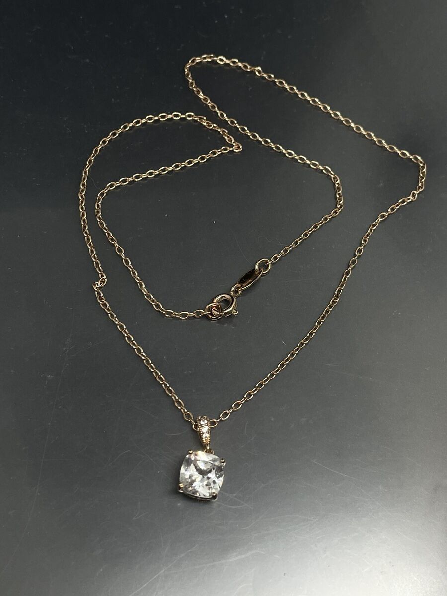 PAJ BR China Signed Rose Gold Tone Cubic Zirconia Pendant 18 PAJ BR China Signed Rose Gold Tone Cubic Zirconia Pendant 18