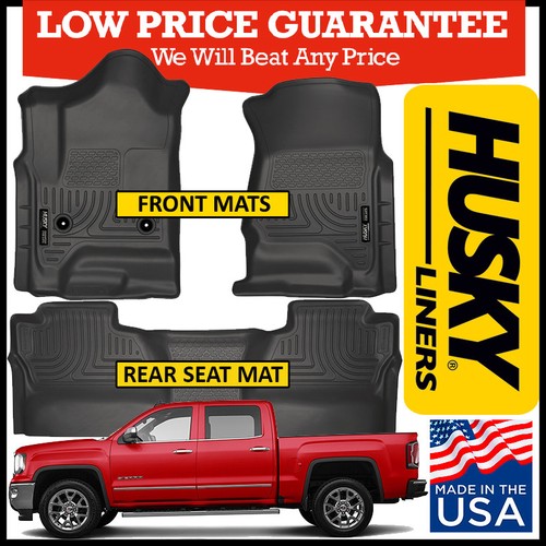Husky Liners Weatherbeater 20142018 Silverado Sierra Crew Cab Floor Mats BLACK eBay