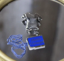 Vtg Hattie Carnegie Sterling Silver T-Shirt Motif Slide Pendant 082PID 925