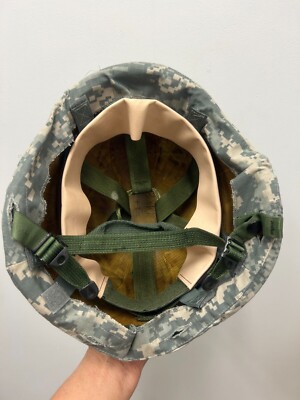 GENUINE USGI USMC PASGT COMBAT HELMET WITH ACU DIGITAL HELMET