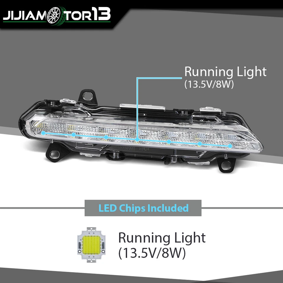 Apto para Mercedes Benz S350 S550 AMG Par DRL LED Luz antiniebla de circulación diurna Foto 3 de 4