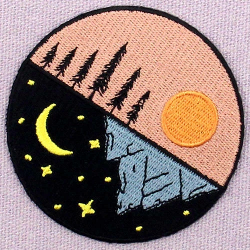 Embroidered Patches Iron On Sew Patch Badges appliques transfers Sun Stars Moon - Image 3 of 4