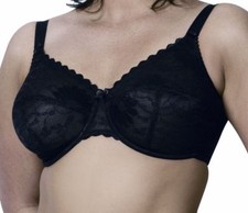  55 GODDESS Floral Lace Full Coverage Bra Style 3010 40DD Black