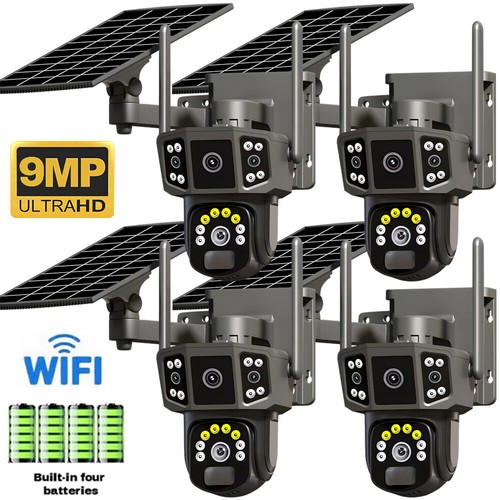 Solar Battery Powered Wireless WiFi Outdoor Pan/Tilt Home Security Camera System - Picture 1 of 25