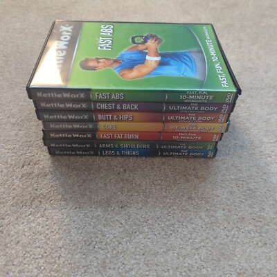 Kettle WorX The Six-Week Body Transformation. Lot of 7 DVDs. 1 Is New. 6 Used