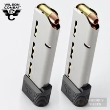 TWO Wilson Combat 1911 .45 ACP 10-Round ETM Railed MAGAZINES 500-45FS10