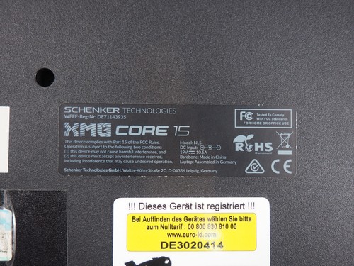 Gaming Notebook XMG Core 15 NL5 i7 7700HQ 24GB RAM GTX 1060 1TB SSD Schwarz - Bild 7 von 9