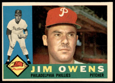 1960 Topps #185  JIM OWENS  Philadelphia Phillies  NM