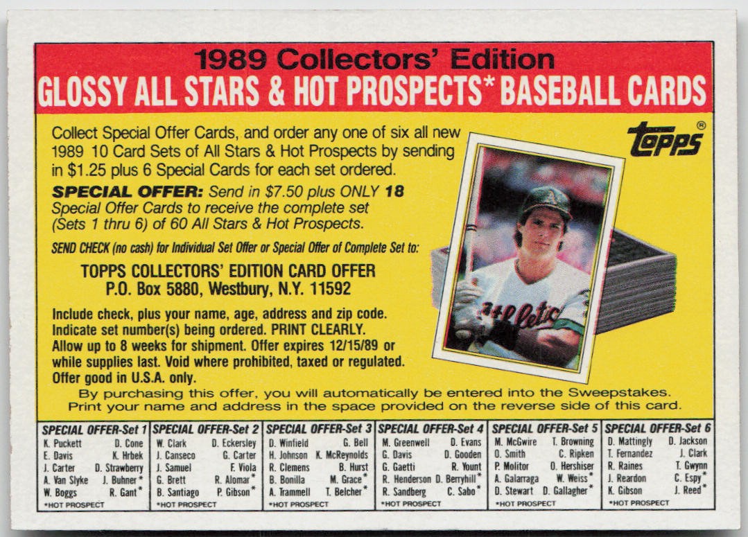 1989 Topps #NNO Topps 1989 Collectors' Edition: Glossy All Stars Topps Company