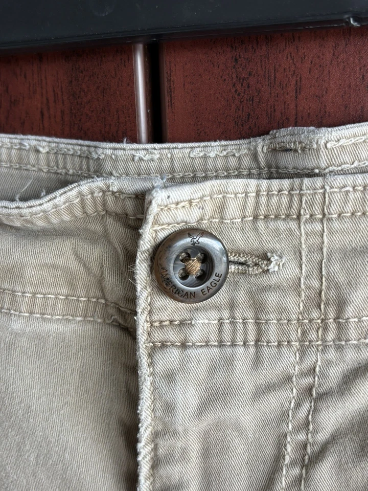 Pantalones Cortos Carga American Eagle Camuflados De Colección Para Hombres 34 Marrón Ripstop Ejército Sueltos Y2K Foto 4 de 4