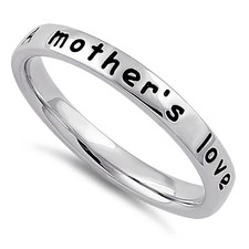 925 Sterling Silver "A mother's love is open arms" Ring