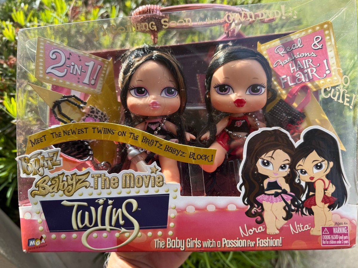 New Original Bratz Babyz The Movie TWIINS Hair Flair - NORA and
