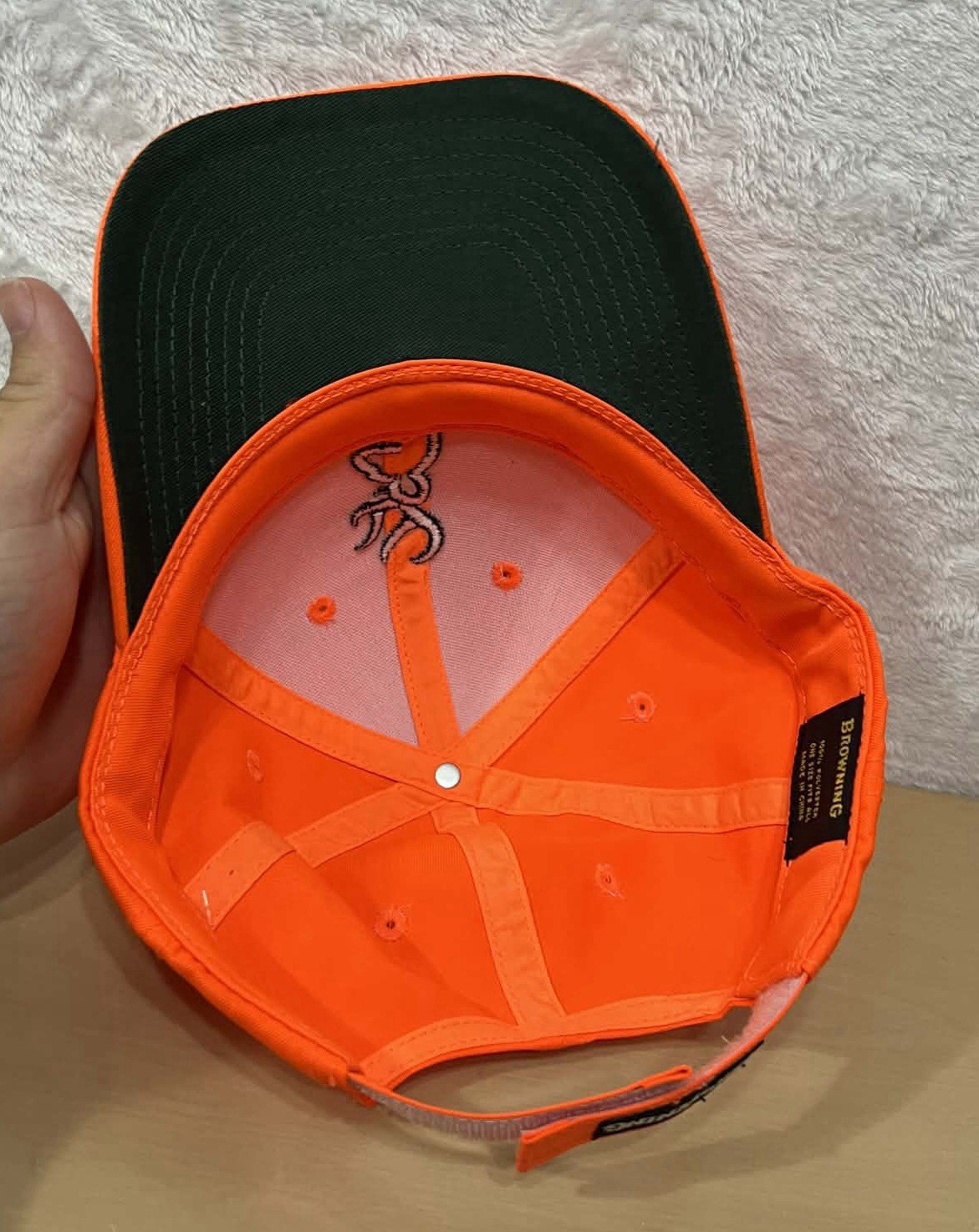 Browning Orange Cap Hat Adjustable OSFA Black Buc… - image 5