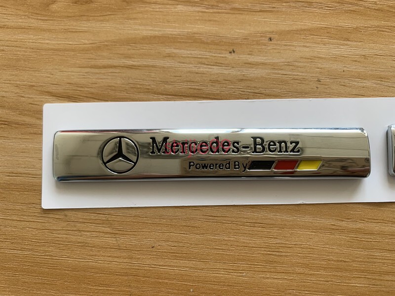 2pcs Mercedes Benz Powered by Car Emblem Badge Sticker Side Skirts ...