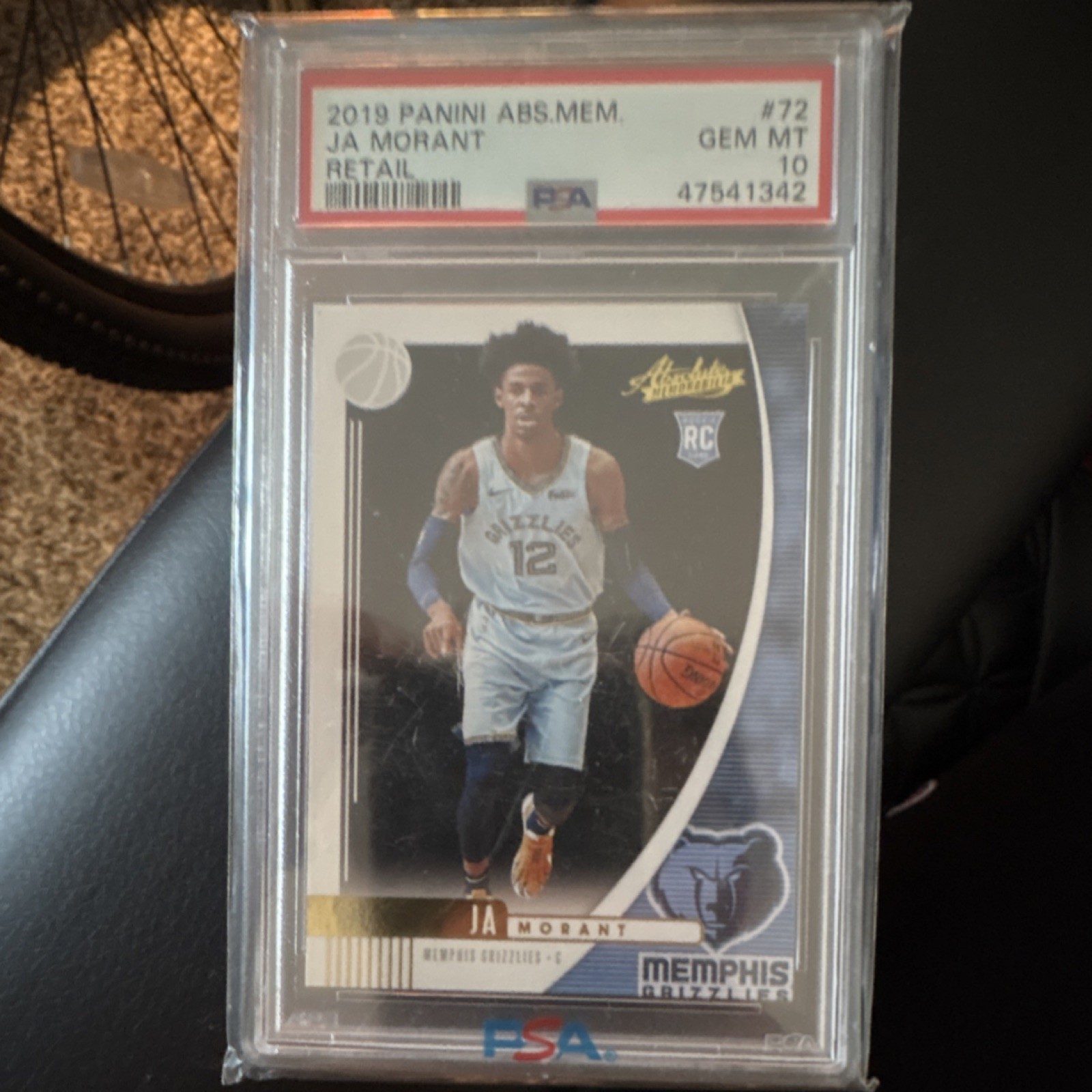 2019-20 Panini Absolute Memorabilia Ja Morant #72 Rookie Retail PSA 10