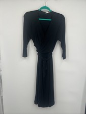 GAP Maternity Midi Black Dress Large 3/4 Sleeve Easy Breast Feed