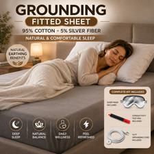 Health Earth Grounding Earthing Fitted Sheet King Organic Cotton White