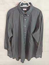 Izod Men XL Black Long Sleeve Button Down Wrinkle Free Quick Dry Twill Pocket