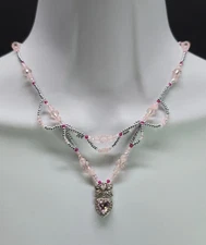 Unique Handcrafted 925 Sterling Silver Ruby Sweet Heart Inspired beaded Necklace
