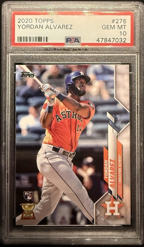 2020 Topps Yordan Alvarez Rookie Card PSA 10 #276 Orange Jersey (RC) MVP