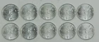 (10) Mexico 2000 1/10th Oz Silver Libertads BU Bag/Contact Marks  C4405