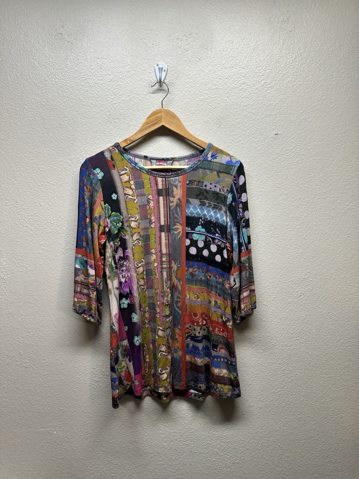 Johnny Was Sonnet Patchwork Print Top Women’s Sma… - image 1