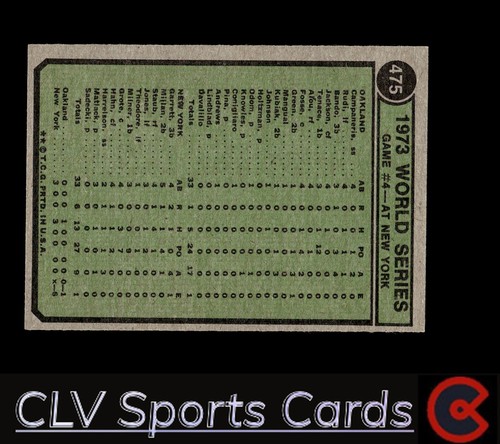 1974 Topps #475 '73 World Series Game #4 - Picture 2 of 2