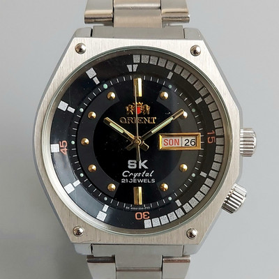Vintage Japanese Men's Watch Orient SK Sea King Crystal KD King Diver Black Dial