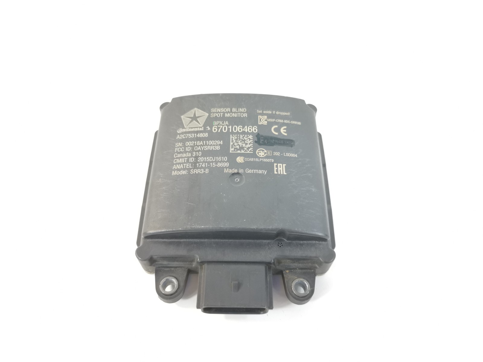 Maserati Ghibli 2019 M156E RWD 3.0 L Rear Right Blind Spot Radar Sensor Module