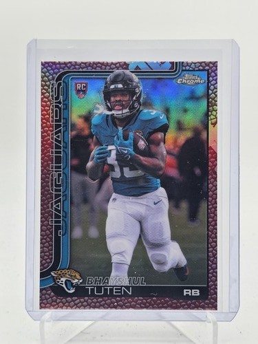 BHAYSHUL TUTEN 2025 TOPPS CHROME FOOTBALL LEATHER ROOKIE RC #389 JAGUARS Q0566