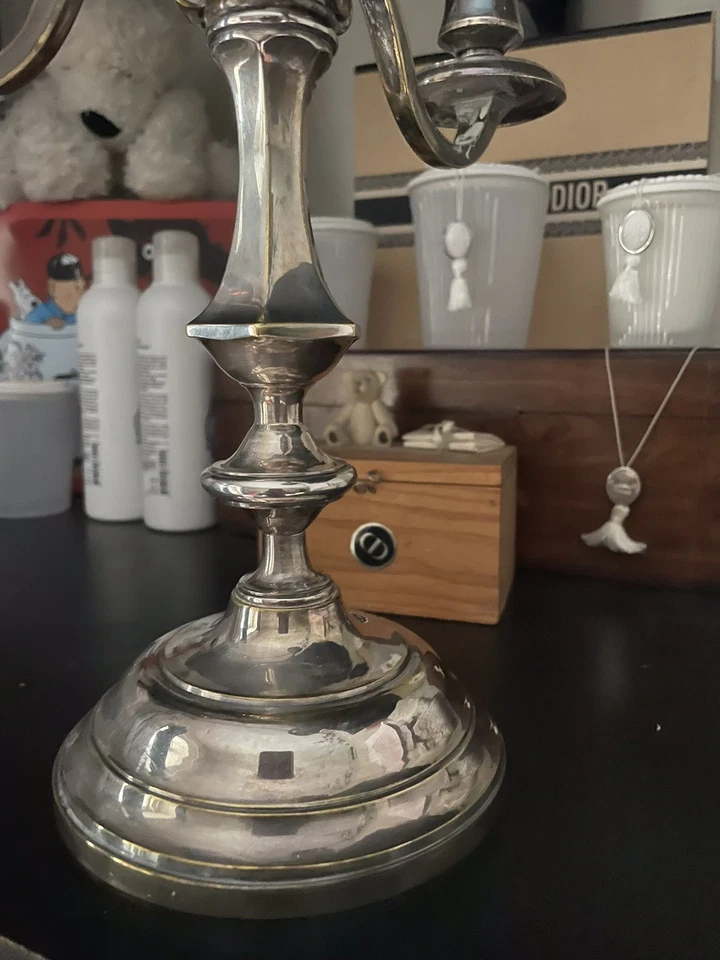 ancien bougeoir / Candélabre 3 Branches - Photo 2/4