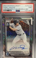 2024 Bowman Draft Chrome Prospect Sparkle Refractor #19/71 Casey Saucke Auto
