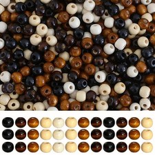 1000Pcs Natural Colors Wooden Beads Vintage Round Natural Brown Wooden Beads ...