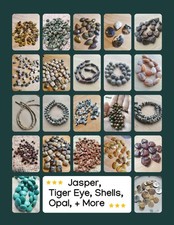 Gemstone Bead Bundle In Bulk For Jewelry Making Lot Of 22 Natural Stone