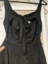 Asos Design Backless Black Thigh Slit Knotted Straps Maxi Beach Dress US Sz 6