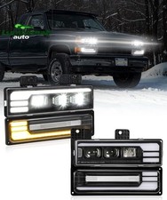 4pcs Led Headlights Drl For 1988-1993 Chevy Silverado Suburban Gmc Sierra Rhlh