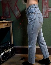 Vtg 90's Levi's 505 Women's High Rise Stright Leg Blue Denim Jeans 7 USA