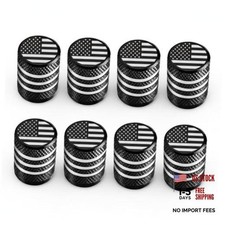 Tire Valve Stem Caps Set Of 8 Laser-engraved Aluminum Car Tire American Flag