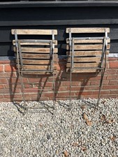 Original Vintage Blot Galland French Folding Bistro Chairs Set Of 2 