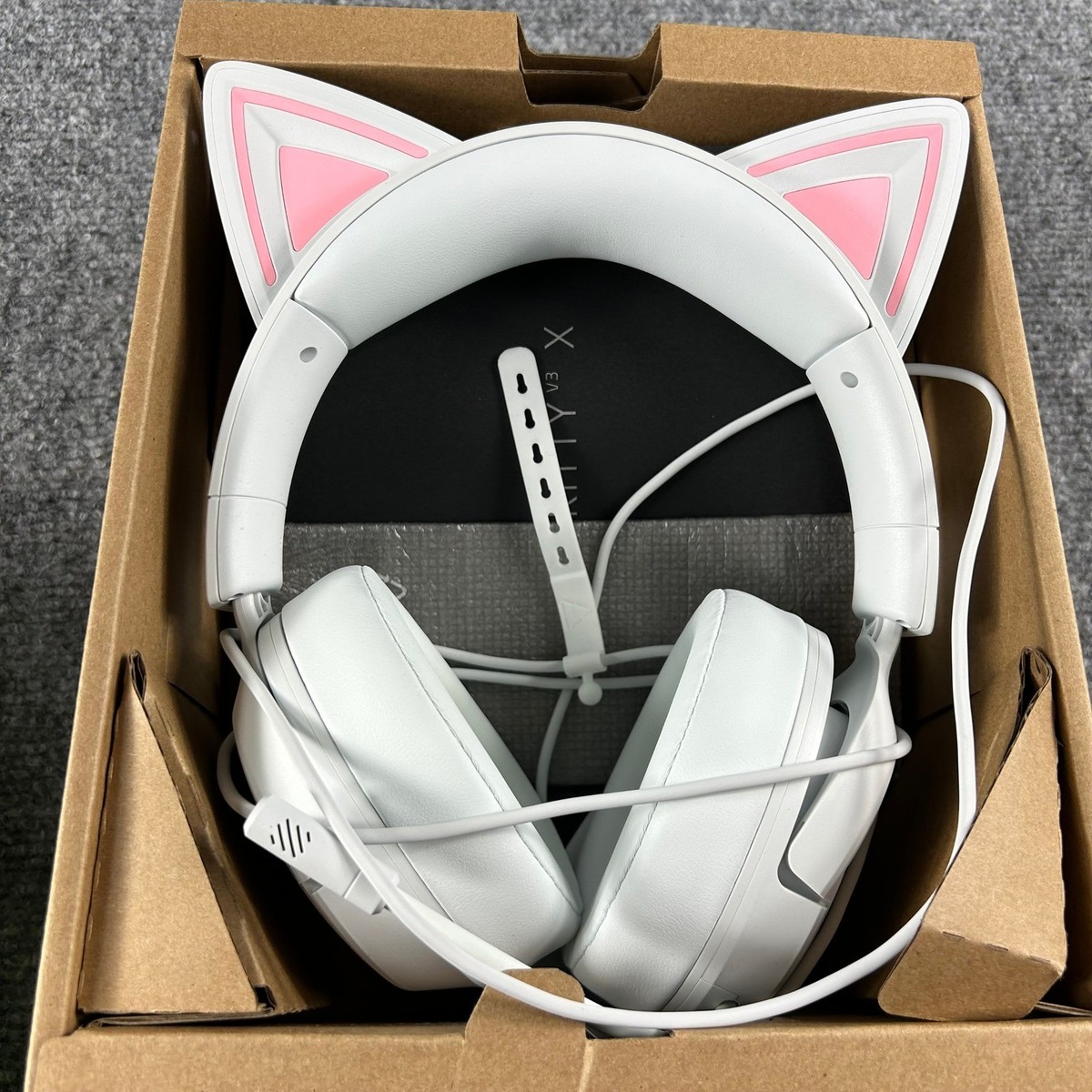 Razer Kraken Kitty V3 X Wired Gaming Headset White Pink Cat Ear PC