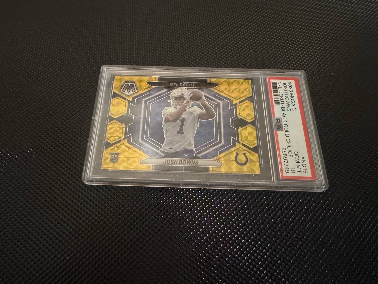 Josh Downs Panini Mosaic NFL Debut #ND15 Black Gold Choice