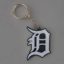 Detroit Tigers Baseball Old English D Keychain