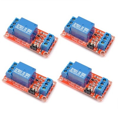 Oiyagai 4pcs 5V 1 Channel Relay Module with Optocoupler Isolation, High 05V